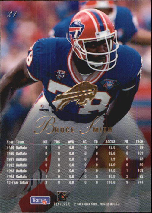 1995 Flair #21 Bruce Smith back image