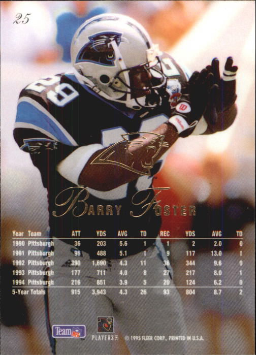 1995 Flair #25 Barry Foster back image