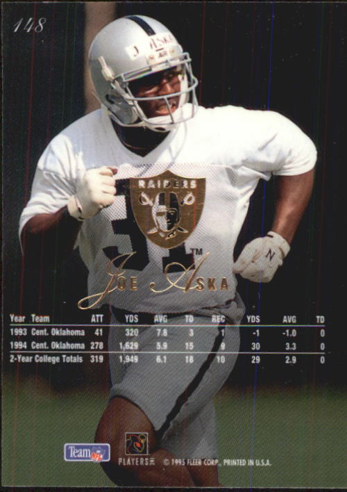 1995 Flair #148 Joe Aska back image