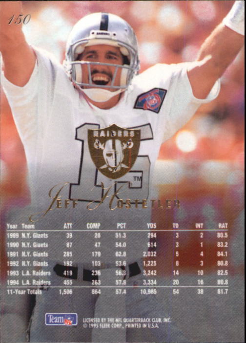 1995 Flair #150 Jeff Hostetler back image