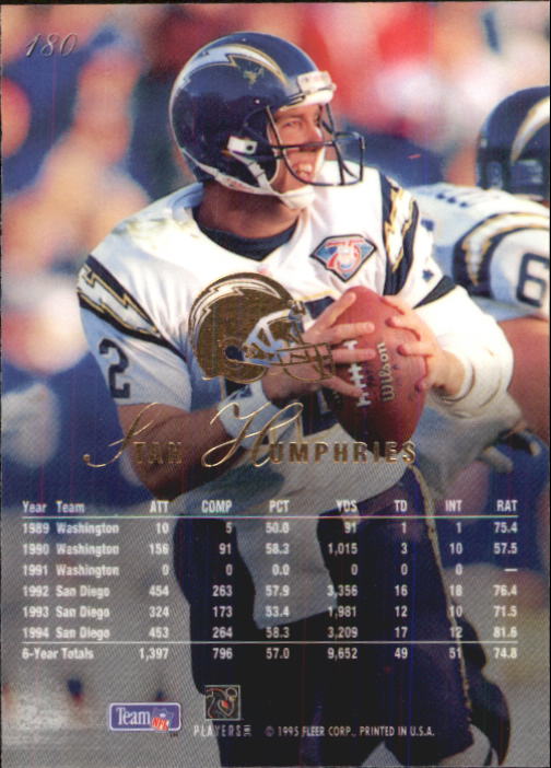 1995 Flair #180 Stan Humphries back image