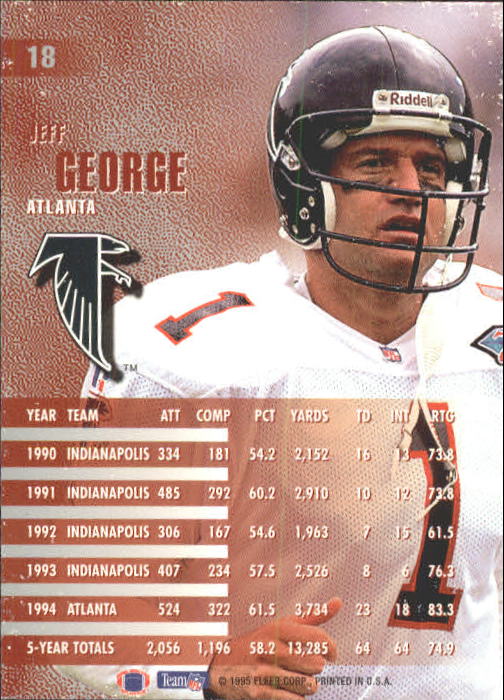 1995 Fleer #18 Jeff George back image