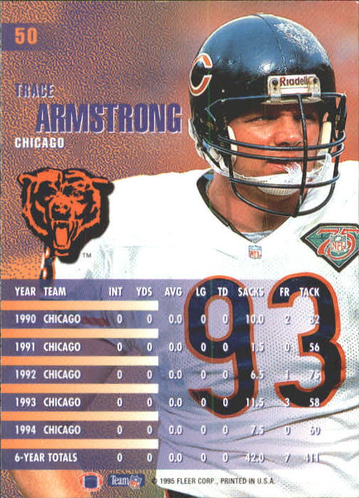 1995 Fleer #50 Trace Armstrong back image