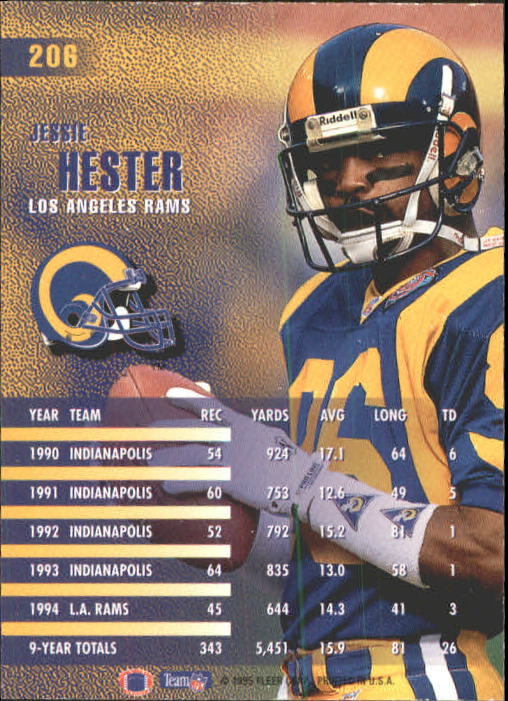 1995 Fleer #206 Jessie Hester back image