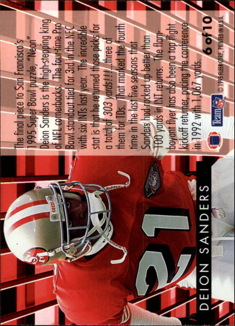 1995 Fleer Football "Insert" Cards