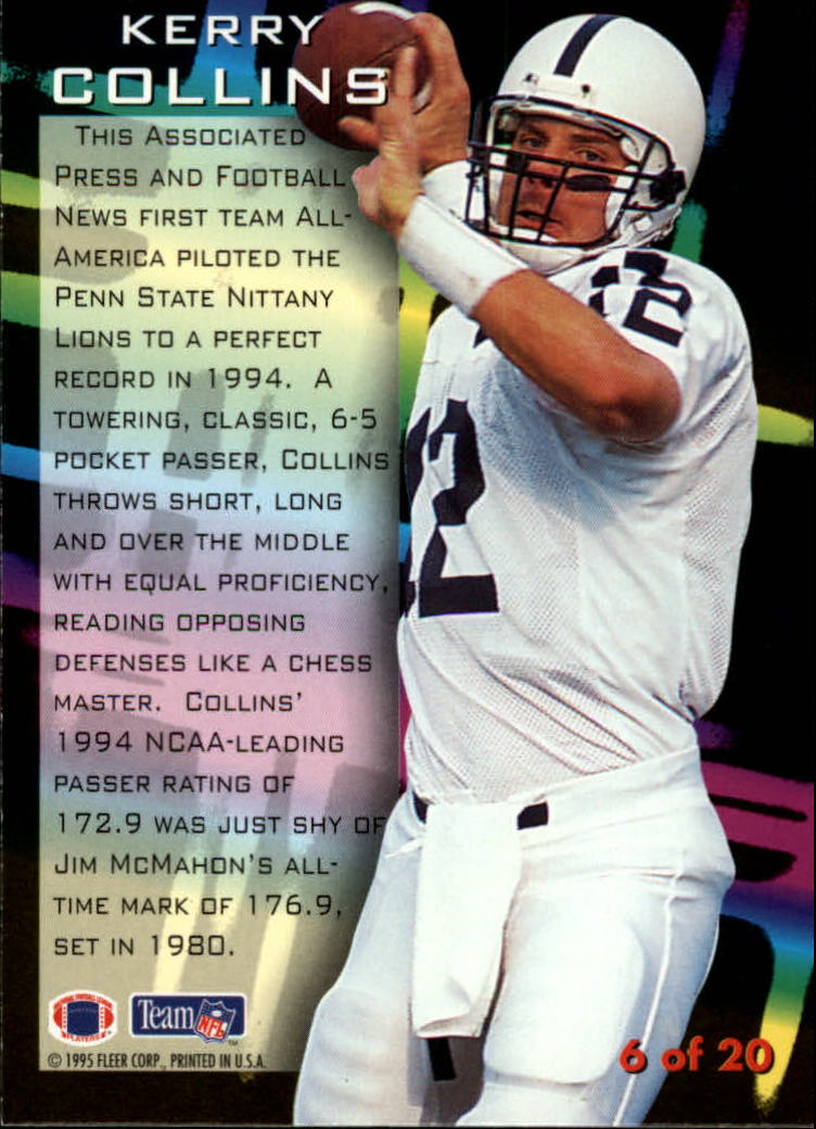 1995 Fleer Prospects #6 Kerry Collins back image