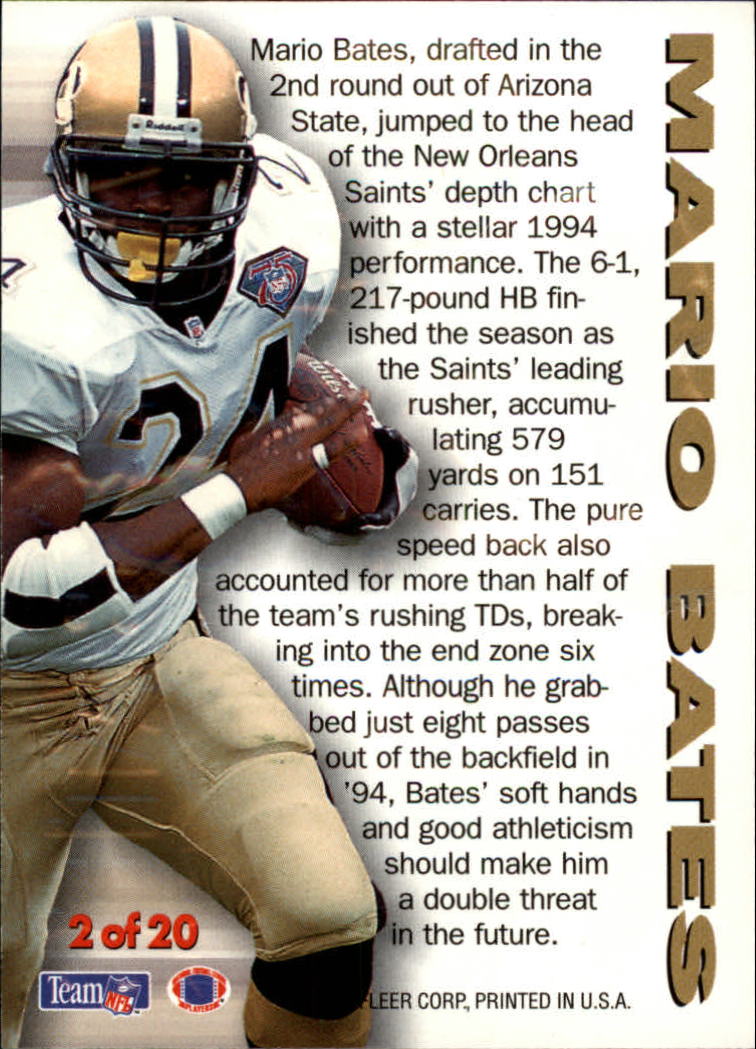 1995 Fleer Rookie Sensations #2 Mario Bates back image