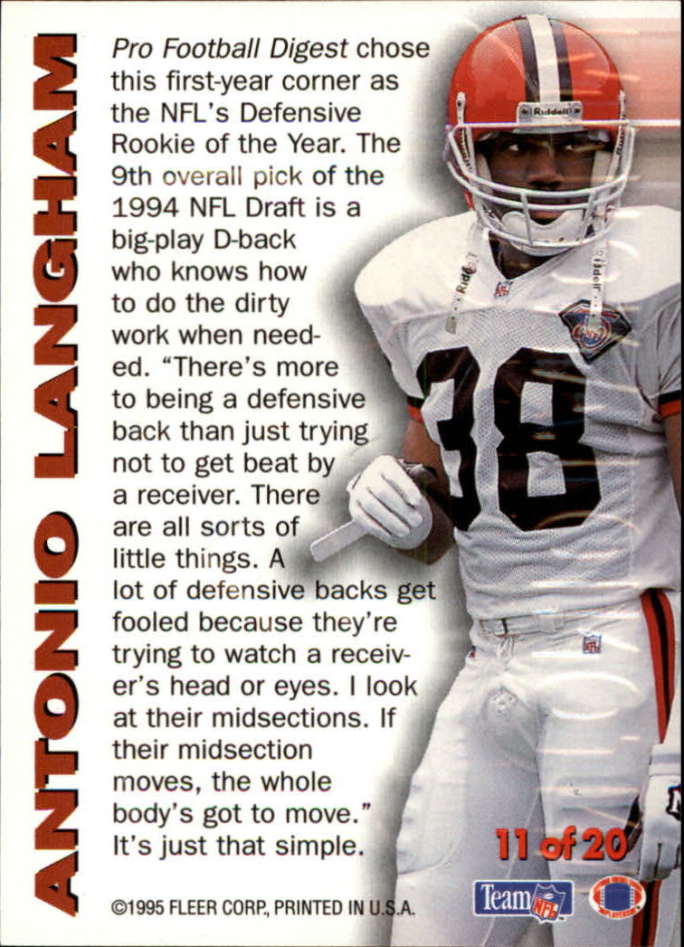 1995 Fleer Football Rookie Sensation Insert Singles - You Choose - Picture 19 of 27
