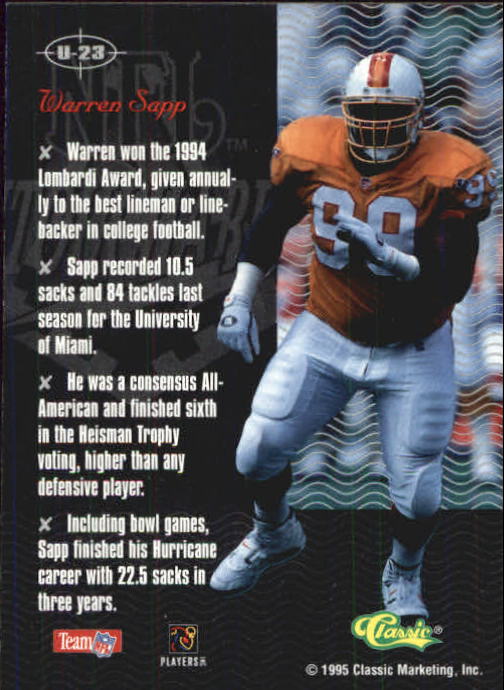 "Tarjetas de ""insertar y promocionar"" de fútbol americano Images 1995 en vivo (clásicas) - Imagen 11 de 13