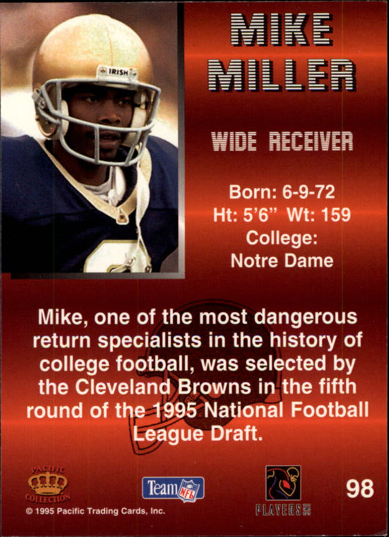 1995 Pacific #98 Mike Miller RC back image