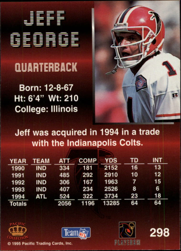 1995 Pacific #298 Jeff George back image