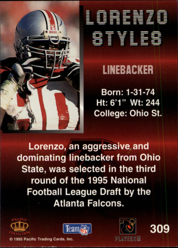 1995 Pacific #309 Lorenzo Styles RC back image