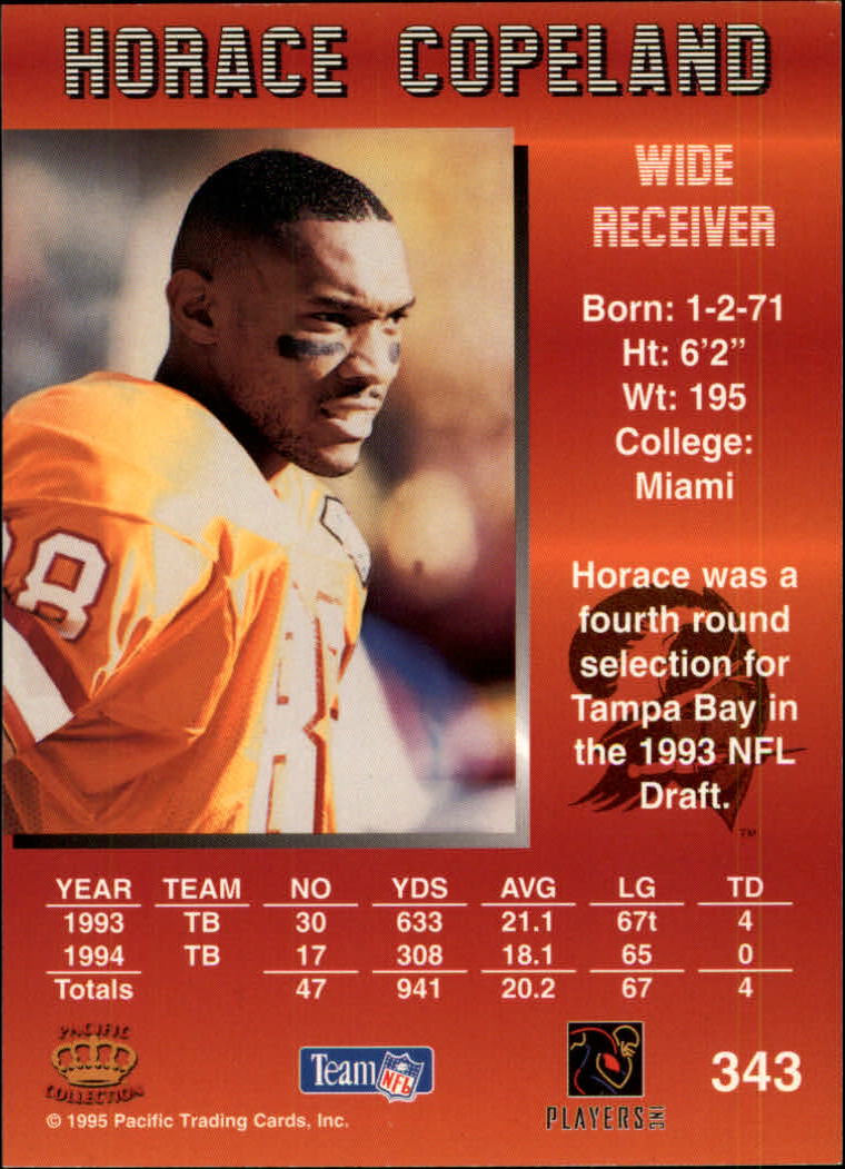 1995 Pacific #343 Horace Copeland back image