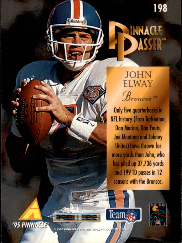 1995 Pinnacle #198 John Elway PP back image