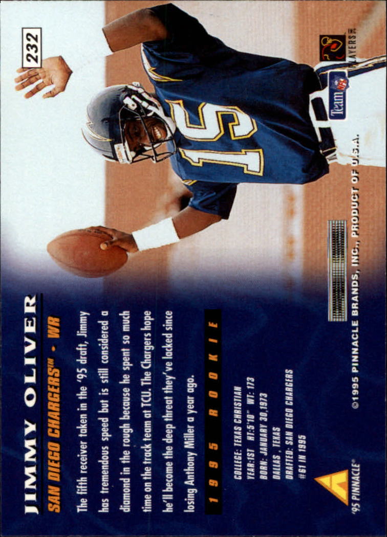 1995 Pinnacle #232 Jimmy Oliver RC back image