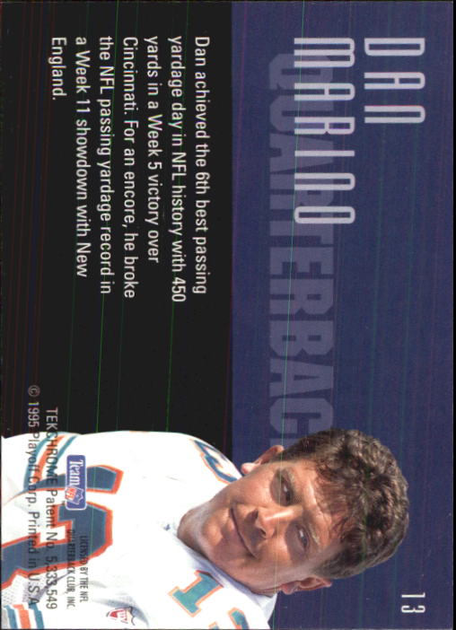 1995 Playoff Contenders #13 Dan Marino back image