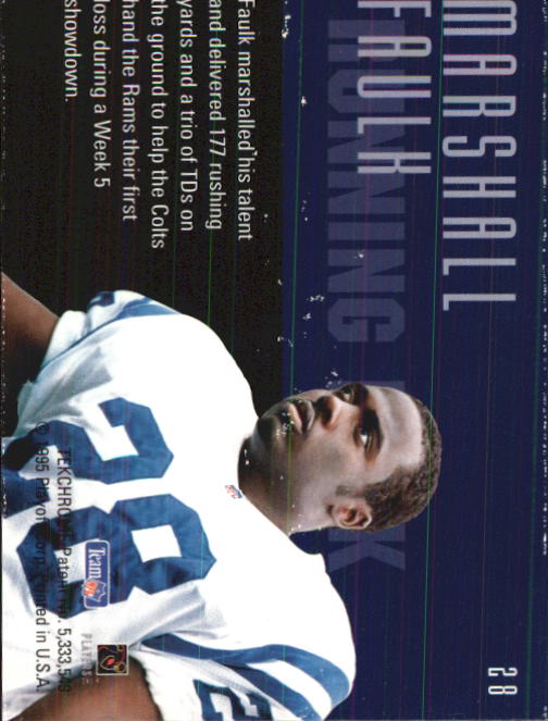 1995 Playoff Contenders #28 Marshall Faulk back image