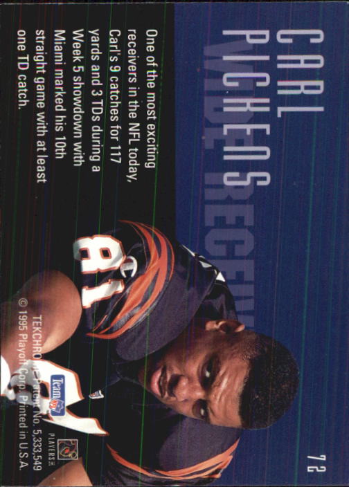 1995 Playoff Contenders #72 Carl Pickens back image