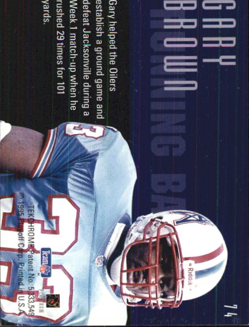 1995 Playoff Contenders #74 Gary Brown back image