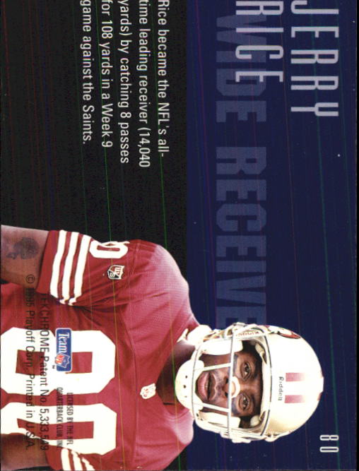 1995 Playoff Contenders #80 Jerry Rice back image