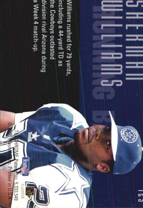 1995 Playoff Contenders #125 Sherman Williams RC back image
