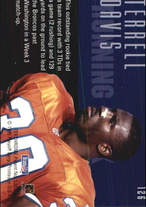 1995 Playoff Contenders #126 Terrell Davis RC back image