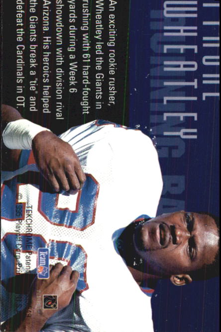 1995 Playoff Contenders #137 Tyrone Wheatley RC back image