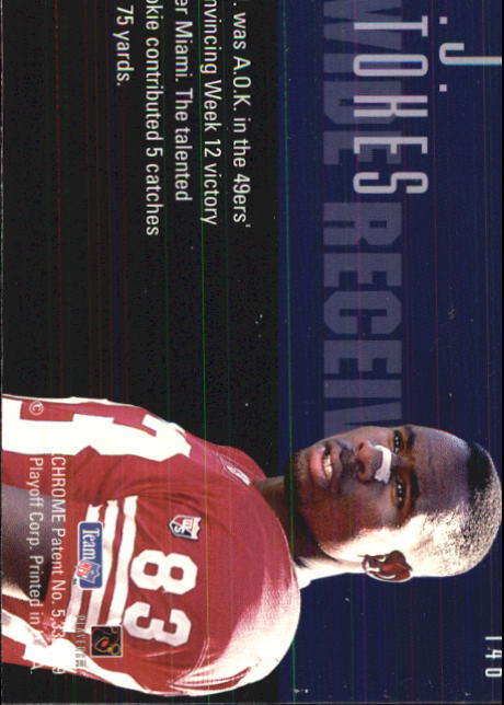 1995 Playoff Contenders #146 J.J. Stokes RC back image