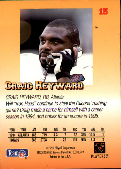1995 Playoff Prime #15 Craig Heyward back image
