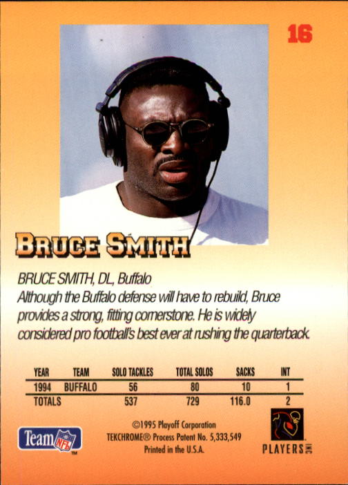 1995 Playoff Prime #16 Bruce Smith back image