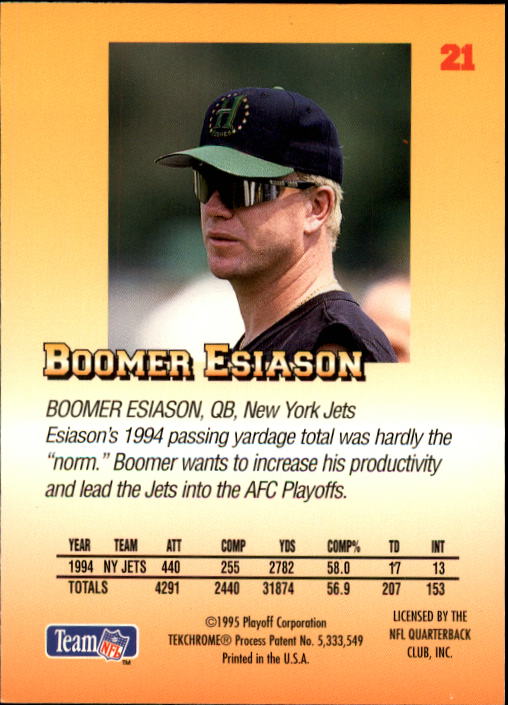1995 Playoff Prime #21 Boomer Esiason back image