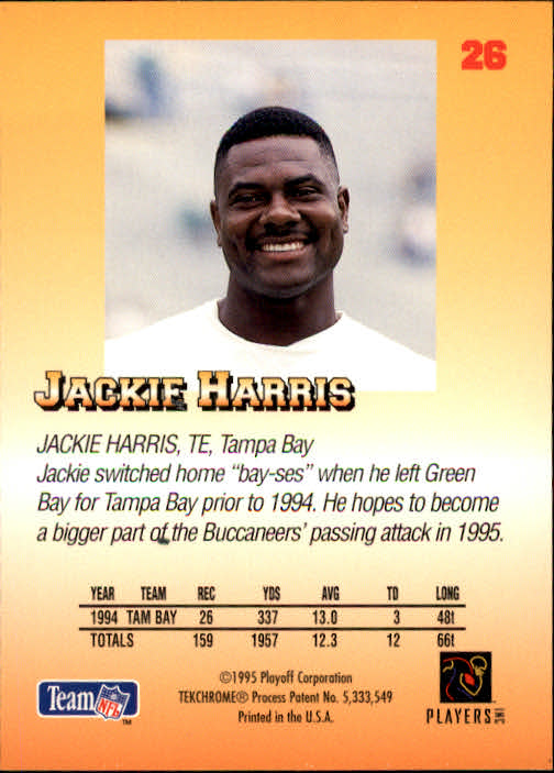 1995 Playoff Prime #26 Jackie Harris back image