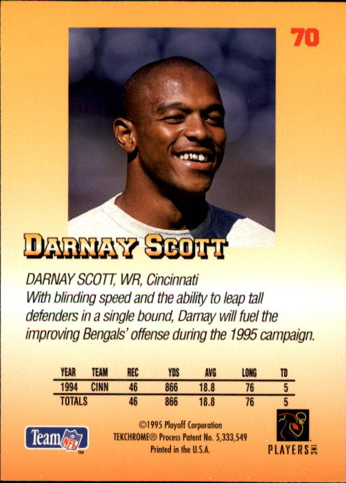 1995 Playoff Prime #70 Darnay Scott back image