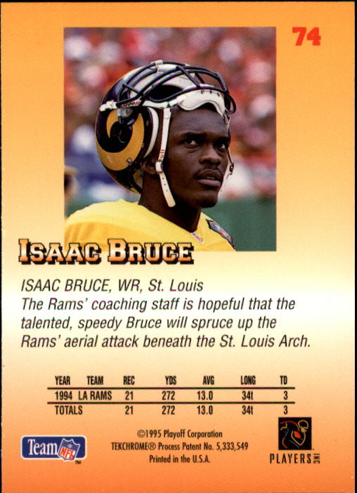 1995 Playoff Prime #74 Isaac Bruce back image