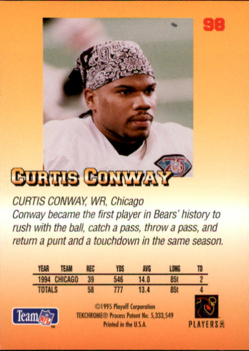 1995 Playoff Prime #98 Curtis Conway back image