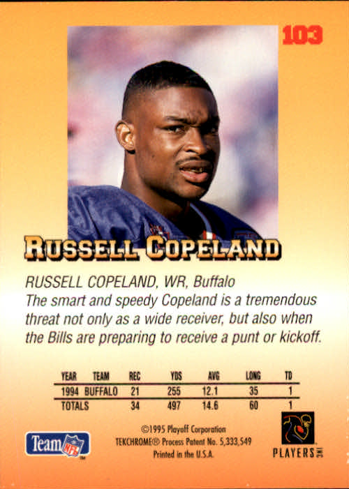 1995 Playoff Prime #103 Russell Copeland back image
