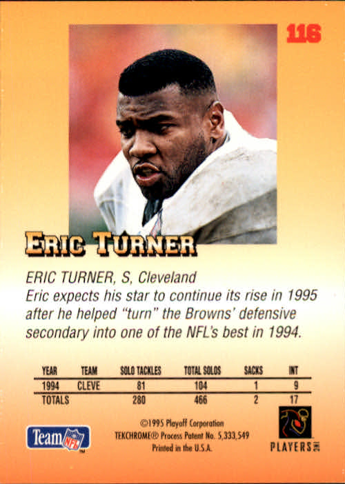 1995 Playoff Prime #116 Eric Turner back image