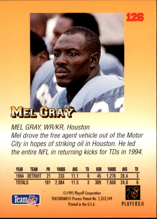 1995 Playoff Prime #126 Mel Gray back image