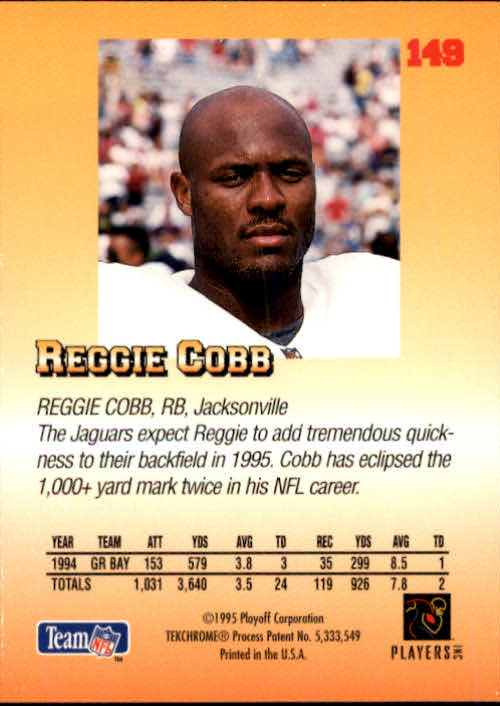 1995 Playoff Prime #149 Reggie Cobb back image
