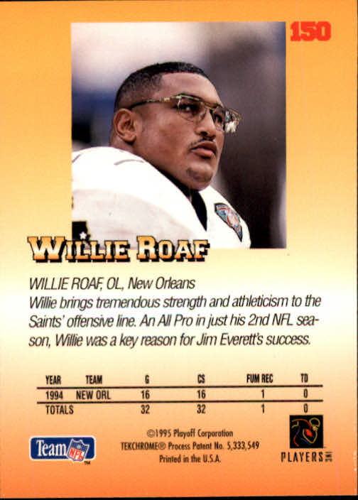 1995 Playoff Prime #150 Willie Roaf back image