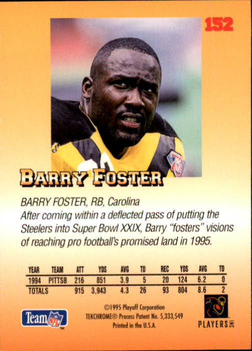 1995 Playoff Prime #152 Barry Foster back image