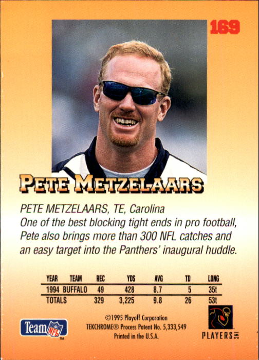 1995 Playoff Prime #169 Pete Metzelaars back image