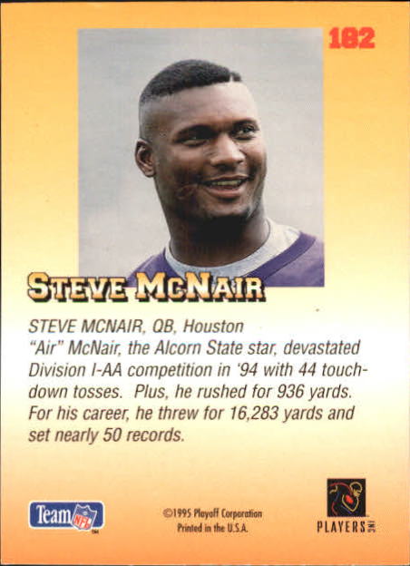 1995 Playoff Prime Minis #182 Steve McNair back image