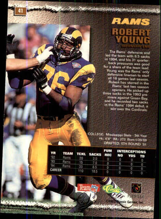 1995 Pro Line #41 Robert Young back image