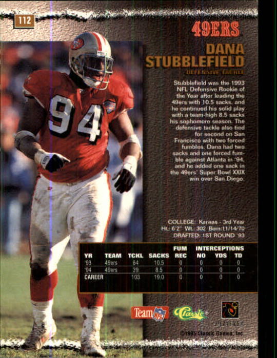 1995 San Francisco 49ers Dana Stubblefield #94 Game Issued Red