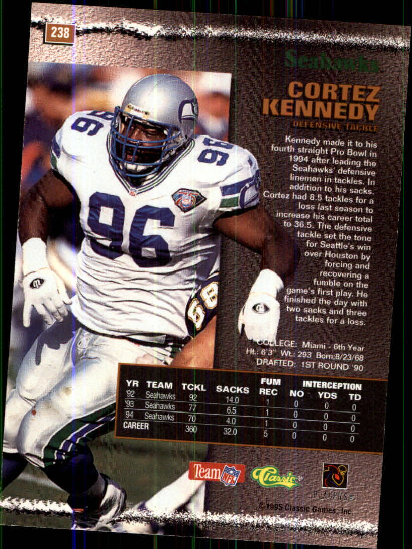 1995 Pro Line #238 Cortez Kennedy back image