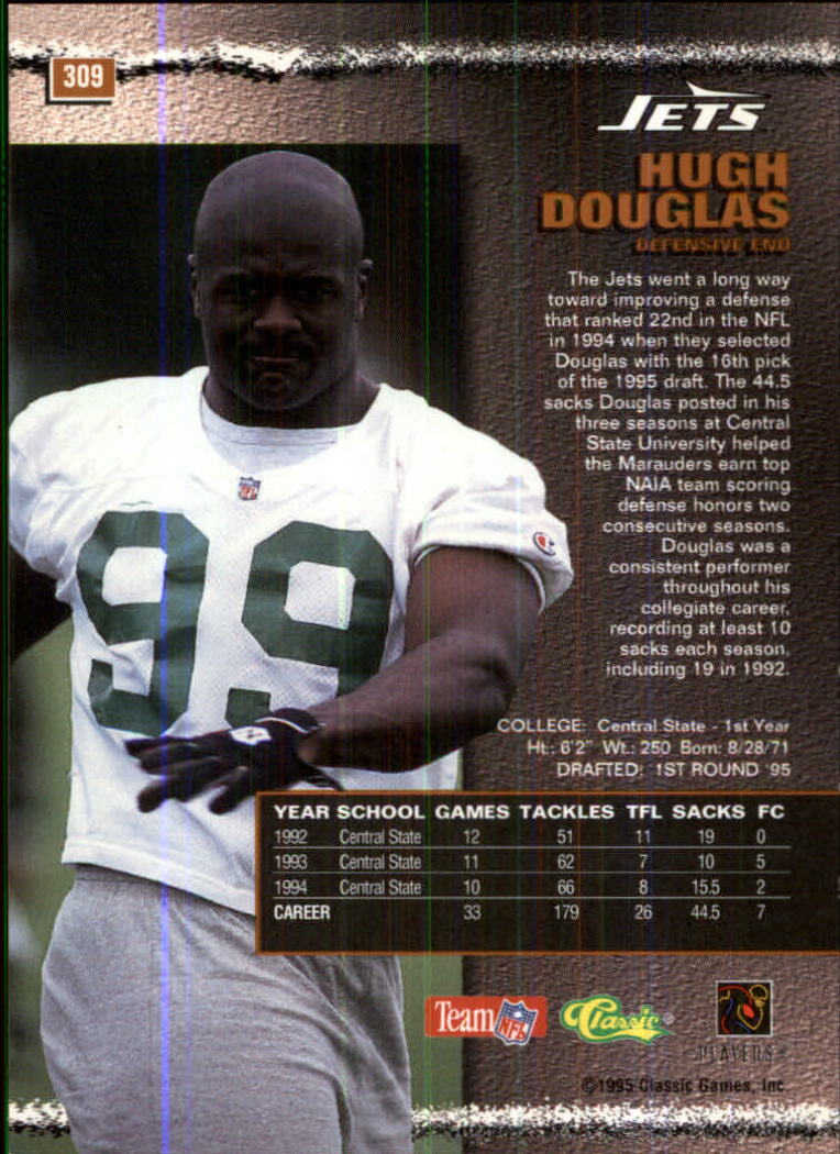 1995 Pro Line #309 Hugh Douglas RC back image