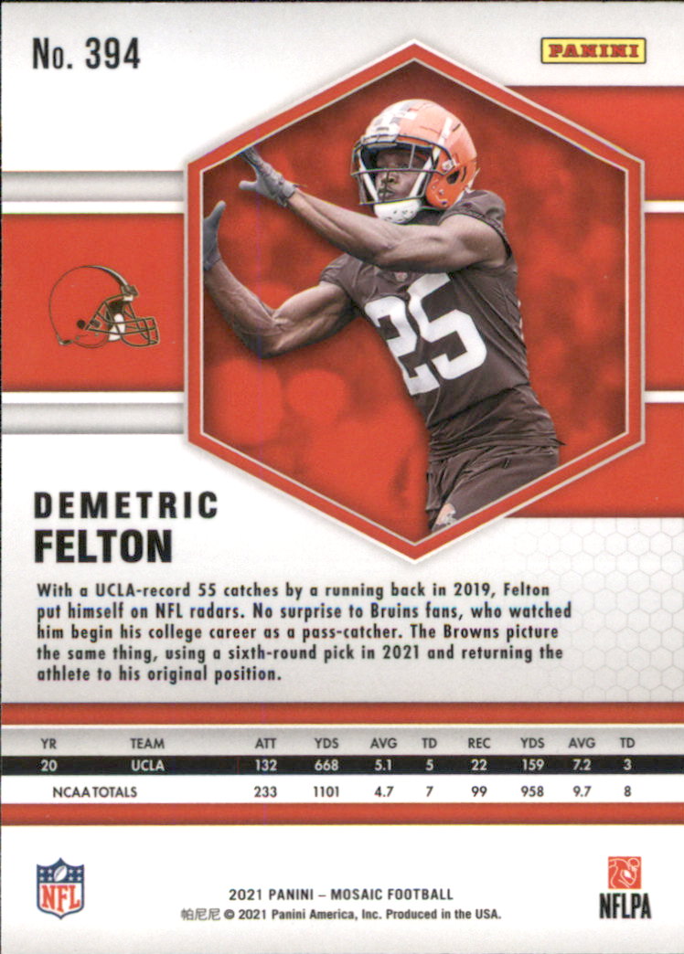 2021 Panini Mosaic Football Card Pick (Base) 254-400