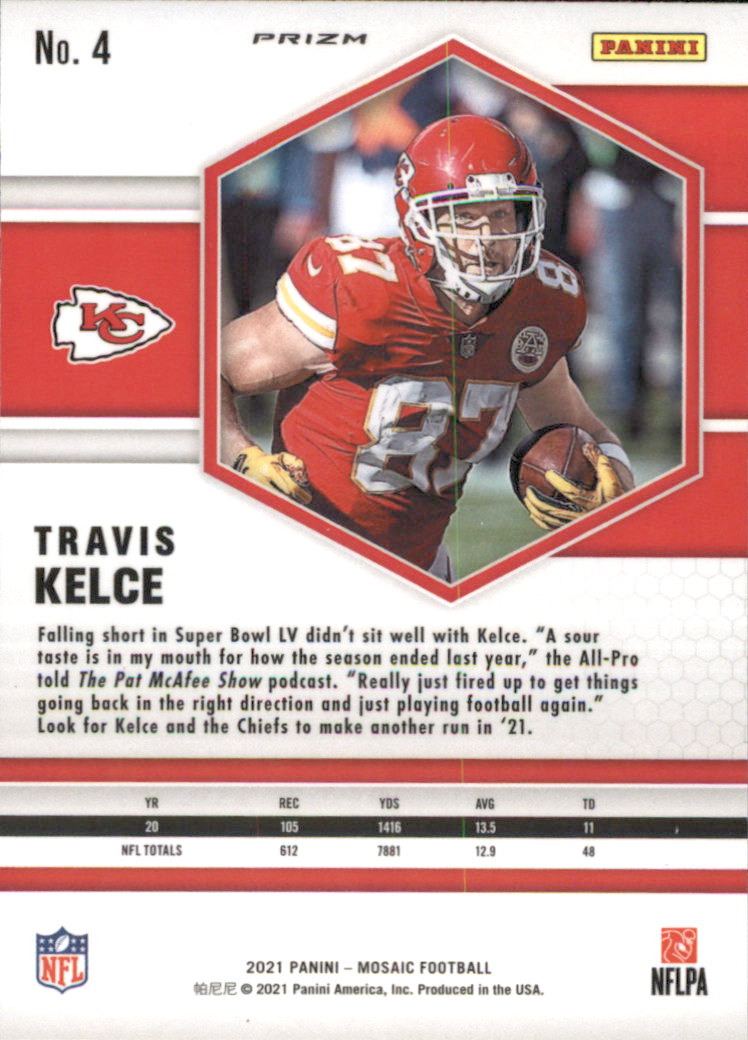 2021 Panini Mosaic Silver #4 Travis Kelce