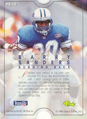 1995 Pro Line Pro Bowl #PB10 Barry Sanders back image